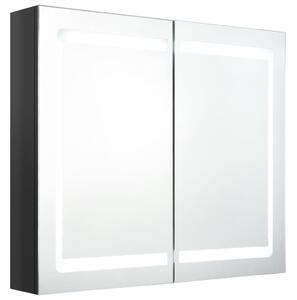 VidaXL LED kupaonski ormarić s ogledalom sjajni crni 80 x 12 x 68 cm