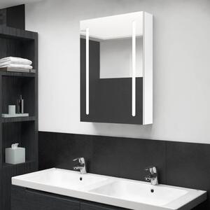 VidaXL LED kupaonski ormarić s ogledalom sjajni bijeli 50 x 13 x 70 cm