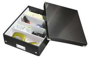 Crna kartonska kutija za pohranu s poklopcem 28x37x10 cm Click&Store – Leitz