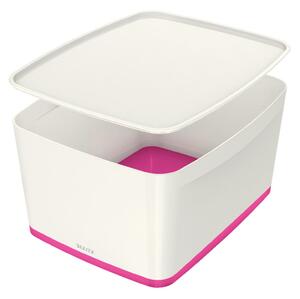 Bijelo-roza kutija s poklopcem Leitz MyBox, volumen 18 l