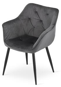 Tamno siva stolica od baršuna MADERA