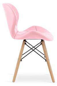 Ružičasta stolica LAGO od eko kože