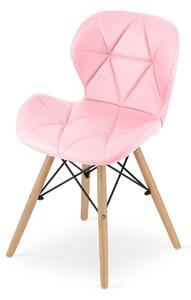 Ružičasta stolica LAGO od eko kože