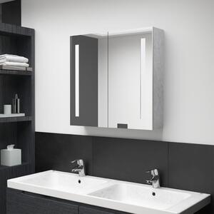 VidaXL LED kupaonski ormarić s ogledalom siva boja betona 62x14x60 cm