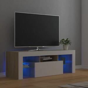 VidaXL TV ormarić s LED svjetlima bijeli i boja hrasta 120x35x40 cm