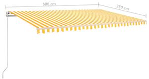 Tenda na ručno uvlačenje 500 x 350 cm žuto-bijela