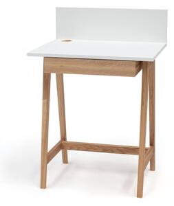 Bijeli radni stol s podnožjem od jasena Ragaba Luka, duljina 65 cm
