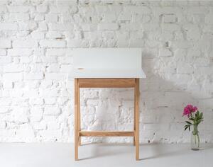 Bijeli radni stol s podnožjem od jasena Ragaba Luka, duljina 65 cm