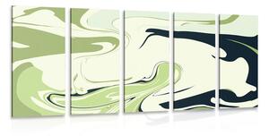5-dijelna slika apstraktni uzorak materijala zeleni