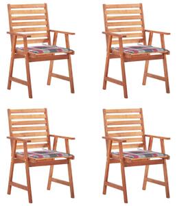 VidaXL Vrtne blagovaonske stolice s jastucima 4 kom od bagremovog drva