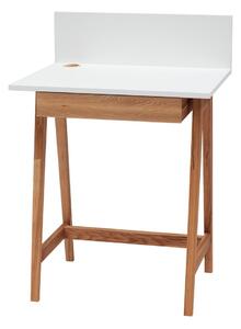 Bijeli radni stol s podnožjem od jasena Ragaba Luka Oak, duljina 65 cm
