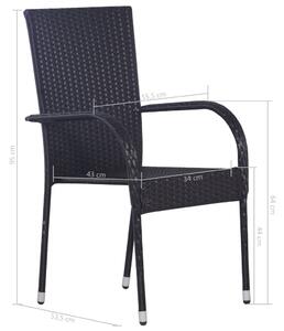 Vrtne složive stolice 2 kom poliratan crne