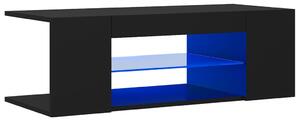 VidaXL TV ormarić s LED svjetlima crni 90 x 39 x 30 cm