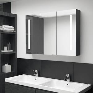 VidaXL LED kupaonski ormarić s ogledalom 89 x 14 x 62 cm sjajni crni