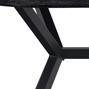 Crni blagovaonski stol sa staklenom pločom Actona Laxey, 180 x 90 cm