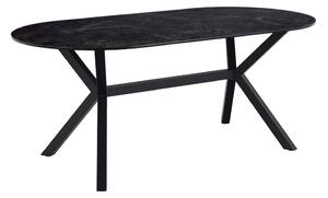 Crni blagovaonski stol sa staklenom pločom Actona Laxey, 180 x 90 cm