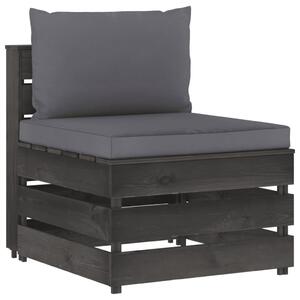 VidaXL Modularna srednja sofa s jastucima od sivo impregniranog drva