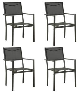 Vrtne stolice 4 kom od tekstilena i čelika crne i antracit
