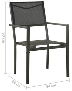 Vrtne stolice 4 kom od tekstilena i čelika crne i antracit