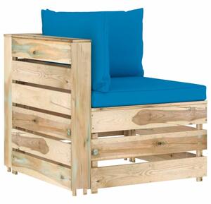 VidaXL Modularna kutna sofa s jastucima od zeleno impregniranog drva