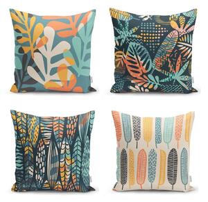 Set od 4 jastučnice Minimalist Cushion Covers Colorful Leaves, 45 x 45 cm