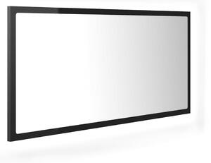 VidaXL LED kupaonsko ogledalo visoki sjaj crno 90 x 8,5 x 37 cm drveno