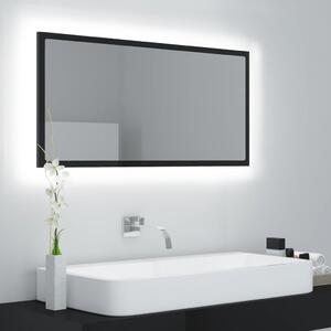 VidaXL LED kupaonsko ogledalo visoki sjaj crno 90x8,5x37 cm od iverice