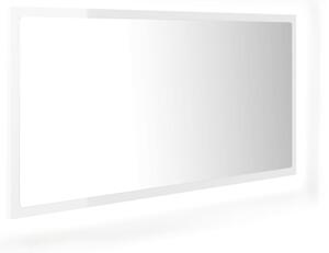 VidaXL LED kupaonsko ogledalo visoki sjaj bijelo 90x8,5x37 cm akrilno