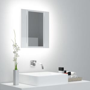 VidaXL LED kupaonski ormarić s ogledalom sjajni bijeli 40x12x45 cm