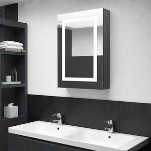 VidaXL LED kupaonski ormarić s ogledalom sjajni sivi 50 x 13 x 70 cm