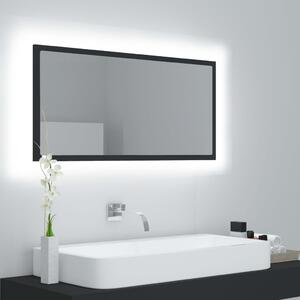 VidaXL LED kupaonsko ogledalo sivo 90 x 8,5 x 37 cm konstruirano drvo