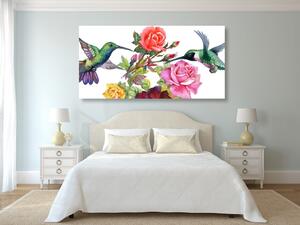Slika kolibriji s cvjetovima