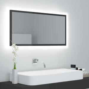 VidaXL LED kupaonsko ogledalo visoki sjaj sivo 90x8,5x37 cm akrilno