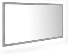 VidaXL LED kupaonsko ogledalo siva boja betona 90x8,5x37 cm akrilno