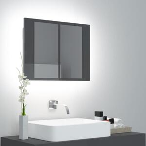 VidaXL LED kupaonski ormarić s ogledalom sjajni sivi 60 x 12 x 45 cm