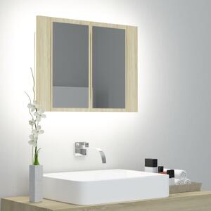 VidaXL LED kupaonski ormarić s ogledalom boja hrasta 60 x 12 x 45 cm