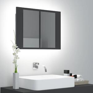 VidaXL LED kupaonski ormarić s ogledalom sivi 60 x 12 x 45 cm