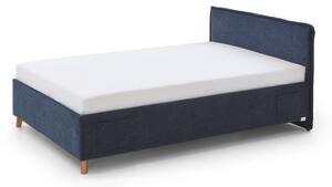 Tamno plavi podstavljeni dječji krevet s prostorom za odlaganje s podnicom 140x200 cm Fun – Meise Möbel