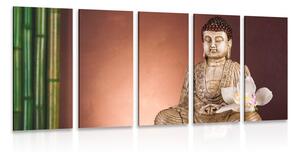 5-dijelna slika Buddha koji meditira