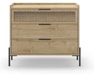 Niska komoda u dekoru hrasta u prirodnoj boji 90x80 cm Inca – Marckeric