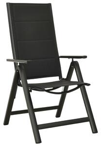 VidaXL Sklopive vrtne stolice 2 kom od tekstilena i aluminija crne