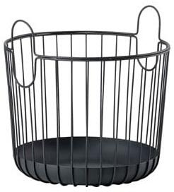 Crna metalna košara za pohranu Zone Inu, ø 30 cm
