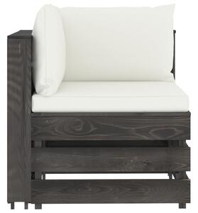VidaXL Modularna kutna sofa s jastucima od sivo impregniranog drva