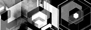 Slika futuristička geometrija u crno-bijelom dizajnu