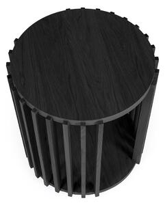 Crni pomoćni stolić Woodman Drum, ø 53 cm