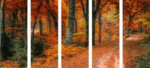 5-dijelna slika šuma u jesenje doba