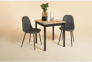 Blagovaonski stol od borovine s crnom konstrukcijom Bonami Essentials Sydney, 70 x 70 cm