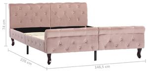 Okvir za krevet ružičasti baršunasti 140 x 200 cm