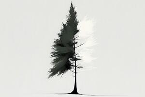Slika minimalističko crnogorično stablo