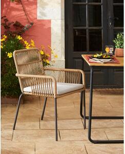 Vrtna pletena fotelja sa čeličnom konstrukcijom Kave Home Samt